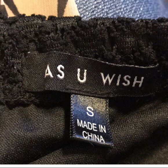 As U Wish Strapless Dress SMALL Black/Tan - Picture 5 of 10